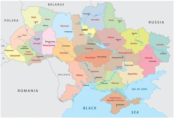 Provinces of Ukraine Map