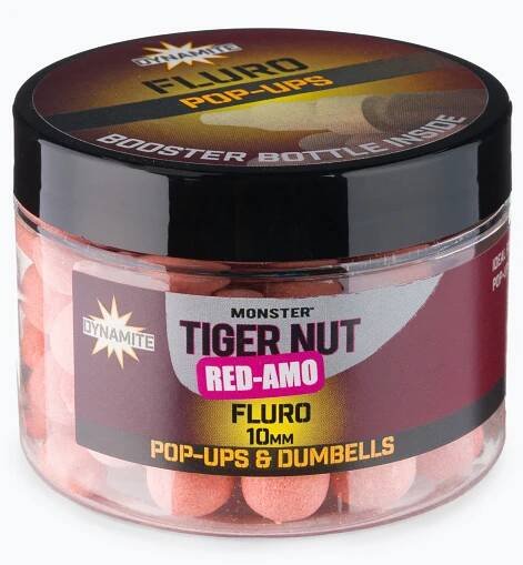 Dynamite Baits Red-Amo Fluoro Pop-Ups růžové plovoucí kapří boilies