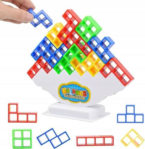 VZDĚLÁVACÍ HRA SKLÁDAČKA TETRA TOWER PRO DĚTI 3D VĚŽ TETRIS 48 KOSTEK
