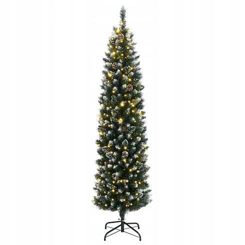 Umělý, štíhlý vánoční stromek, 150 LED světel, 150 cm Výška 151 - 160 cm