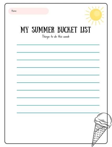 summer bucket list