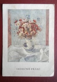 Staré pohlednice, přáníčko , flora, vf.