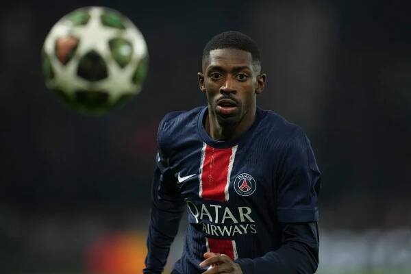 Paris Saint-Germain's Ousmane Dembele chases after the ball during a Champions League match against Liverpool in March.