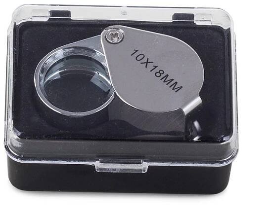 Verk 09003 Skládací mineralogická lupa - zvětšení 10 ×, průměr 18 mm