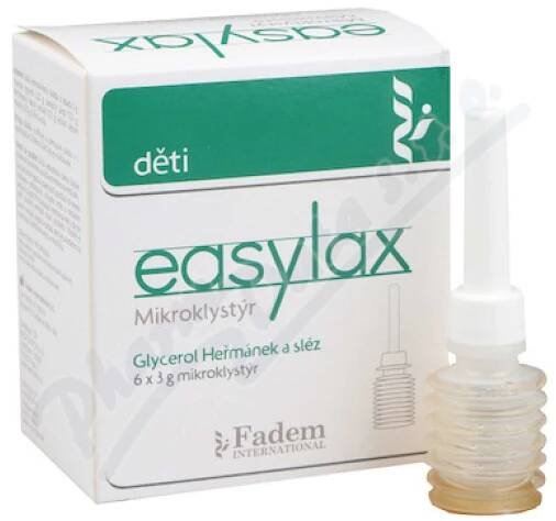 Easylax Mikroklystýr Glycerol heřm./sléz děti 6x3g