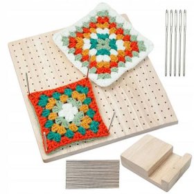 Dřevěná blokovací deska, blokovací desky pro snadné háčkování, dřevěná blokovací podložka pro pletení, pletení a háčkovací bloky