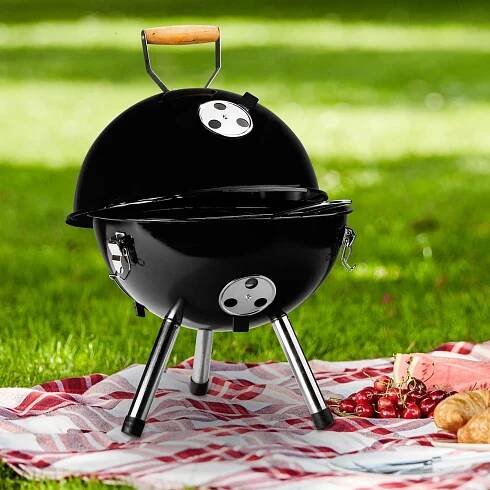 Přenosný kulatý mini gril - Velký Košík