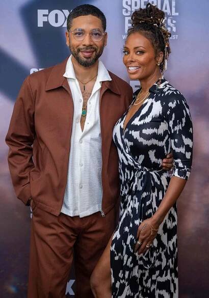 Jussie Smollett (L) and model Eva Marcille attend the Fox's 