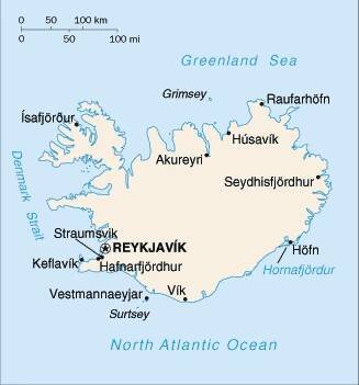 malá mapa Islandu