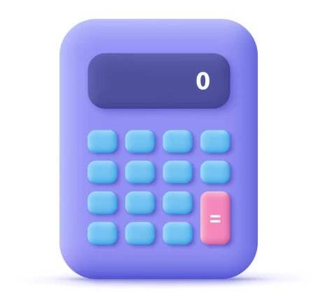 kalkulačka, matematické zařízení. finanční analytika, účetnictví, rozpočet, debet, koncepce výpočtů kreditů. ikona 3d vektoru. kreslený minimální styl. - kalkulačka stock ilustrace