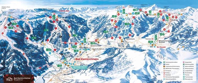 Bad Kleinkirchheim - mapa sjezdovek
