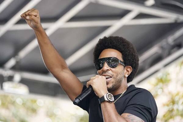 American rapper and actor Chris "Ludacris" Bridges performs during a march for voting rights rally, marking the 58th anniversary of the March on Washington, in Atlanta. Voting rights advocates rallied across the country to call for sweeping protections against a further erosion of the Voting Rights Act of 1965 Voting Rights March, Atlanta, United States - 28 Aug 2021