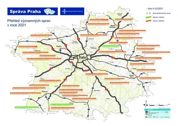 Dlouhodobá omezení brzdí dopravu na dálnicích u Prahy. Ještě jich přibude