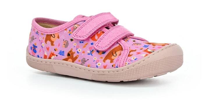 Koel4kids Dud Textile Bear pink barefoot tenisky