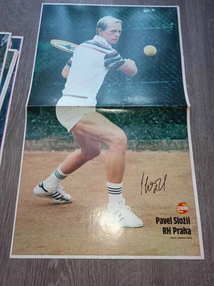 Plakát s podpisem Pavel Složil (tenis) - Ostatní sběratelské předměty