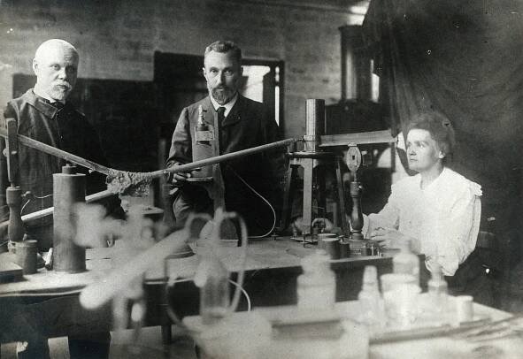Marie Curie, Pierre Curie, and Gustave Bémont