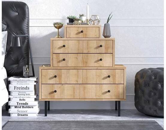 Designová komoda Amelia 80 cm vzor dub