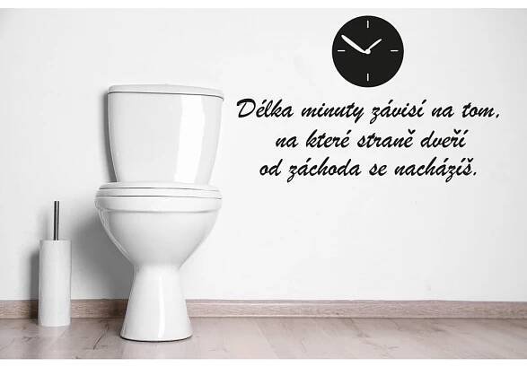 Samolepka na zeď WC- Délka minuty