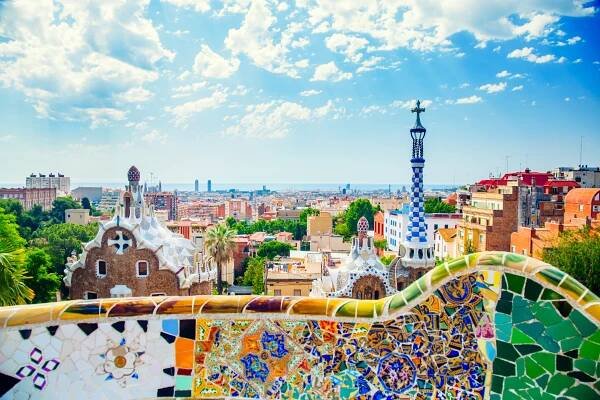 A panoramic view of Park Guell in Barcelona — part of Barcelona v Madrid: which Spanish city is best?