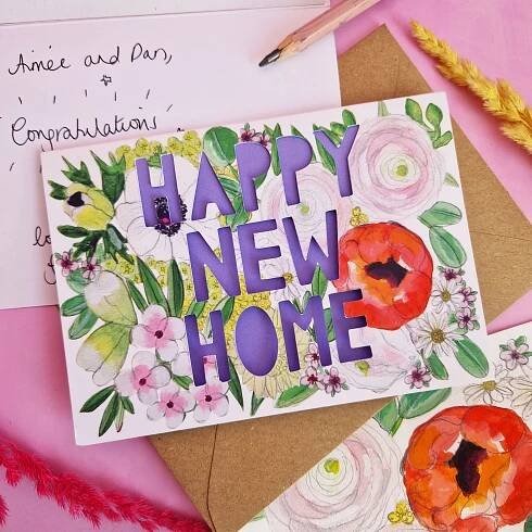 'Happy New Home' moving card