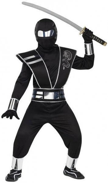Child Silver Mirror Ninja Costume