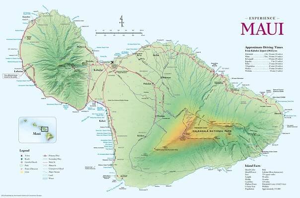 Map of Maui, Hawaii travel agents