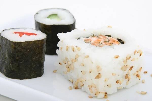 Suši, rýže, losos, potraviny, ryby, mořské plody, jídlo, jídlo, Japonsko