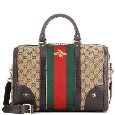 Gucci Vintage  Medium Coated Canvas Shoulder Bag in Red Lyst