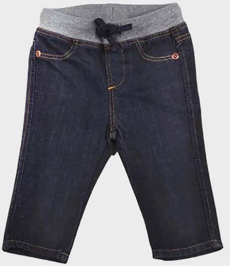organic organic denim baby pants with rib waist