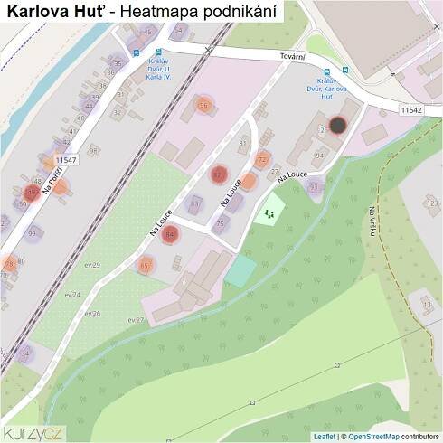 Mapa Karlova Huť - Firmy v části obce.