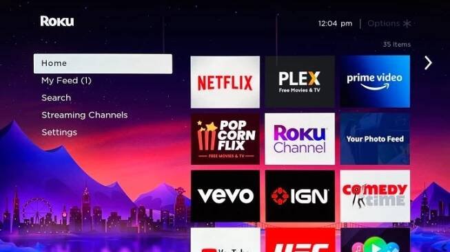 the roku app is displayed with many different logos on it's display screen