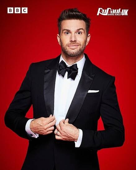 Joel Dommett joins the panel for this year's series as he excitedly said: 'Guesting on RuPaul's Drag Race UK once is a dream, but twice? It's the best fun. It's like drag Disneyland'