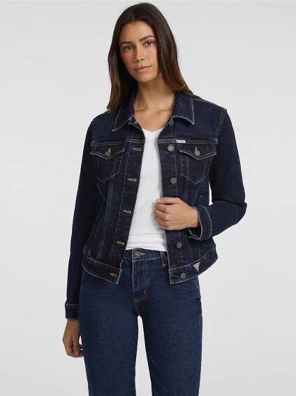 GUESS JEANS Přechodná bunda – modrá: přední strana