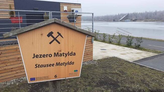 Rekreační areál Matylda v Mostě v pondělí 20. ledna. Návštěvnost je v zimě minimální.