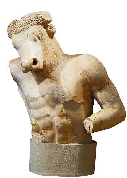 a Roman copy of a fifth-century B.C. Greek Minotaur sculpture