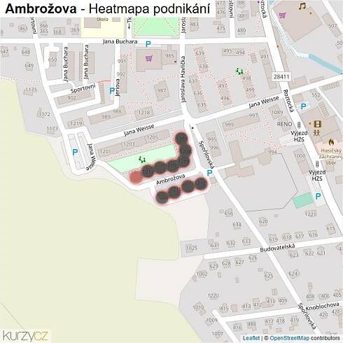 Mapa Ambrožova - Firmy v ulici.