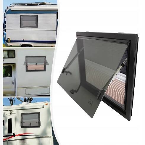 Posuvné okno karavanu 600x450mm se sítí proti hmyzu Hliníkový rám. Katalogové číslo dílu SER66744