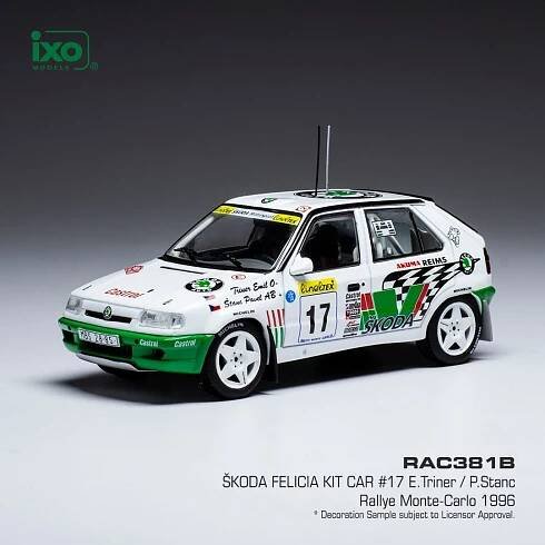 Škoda Felicia Kit Car, No.17, Rallye Monte Carlo, 1996 Triner/Stanc- IXO 1:43