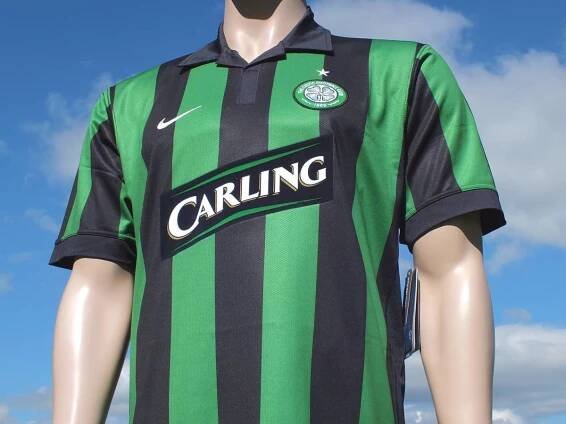 Celtic FC Away 3rd Shirt Replica Issue Season 2006-2008 Carling Short Sleeve Nike Size Large