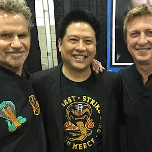 Garrett Wang with Martin Kove and William Zabka
