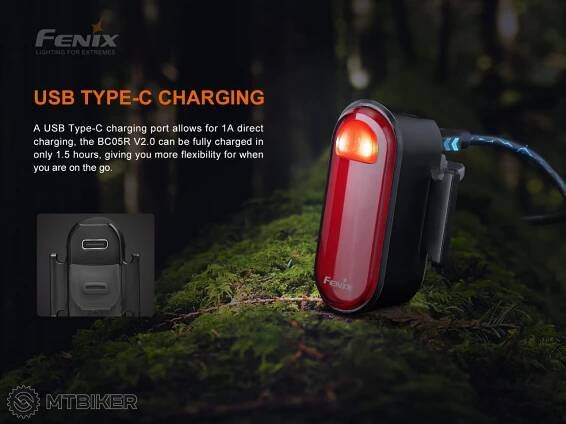 Fenix BC05R V2.0 nabíjecí zadní blikačka
