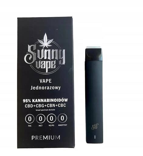 Jednorázový vaporizér Sunny Vape 95% kanabinoidů CBD CBG CBN CBC 1 ml