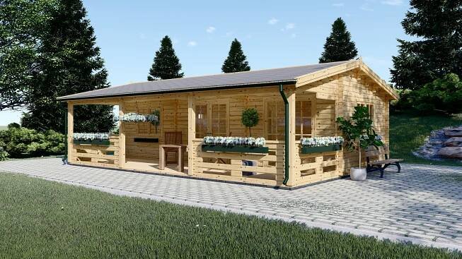 Dřevěný zahradní domek Amélia 9 x 6m (44 mm)