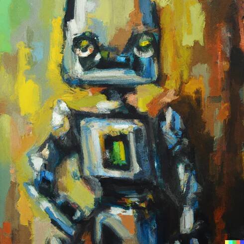 The "painting" generated by the AI art prompt with DALL-E