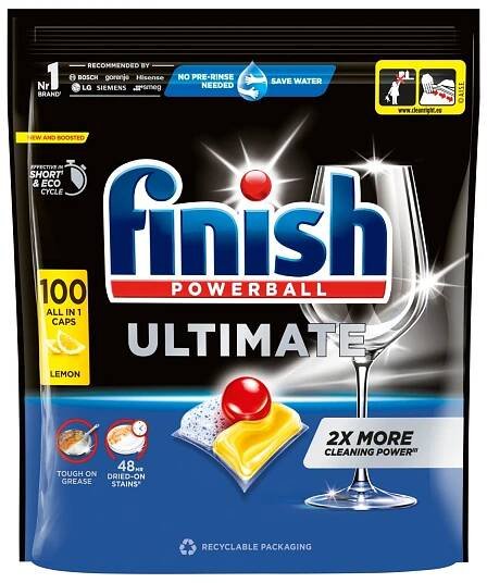 Finish Powerball Ultimate All in 1 Lemon Sparkle kapsle do myčky nádobí 100 ks 1290 g