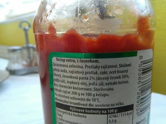 Podrobné informace o potravině Extra kečup s česnekem