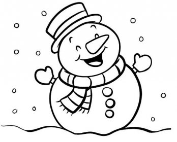 omalovánky usměvavý sněhulák k vytisknutí pro děti