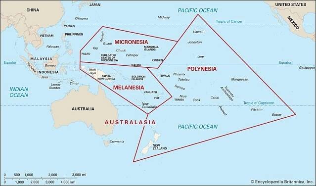 The four parts of Oceania