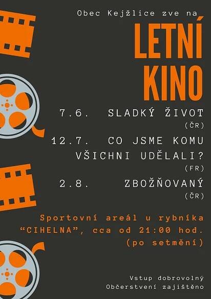 Letní filmové promítání v Kejžlici u rybníka: Kejžlice