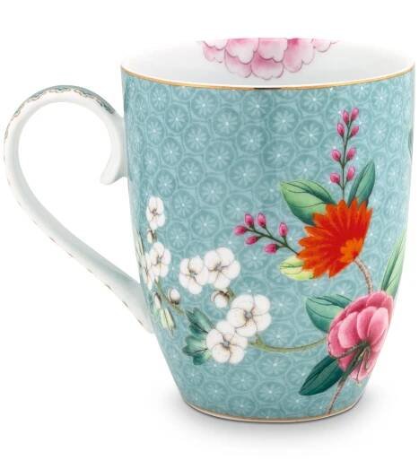 Pip Studio Blushing Birds blue hrnek 350ml, modrý